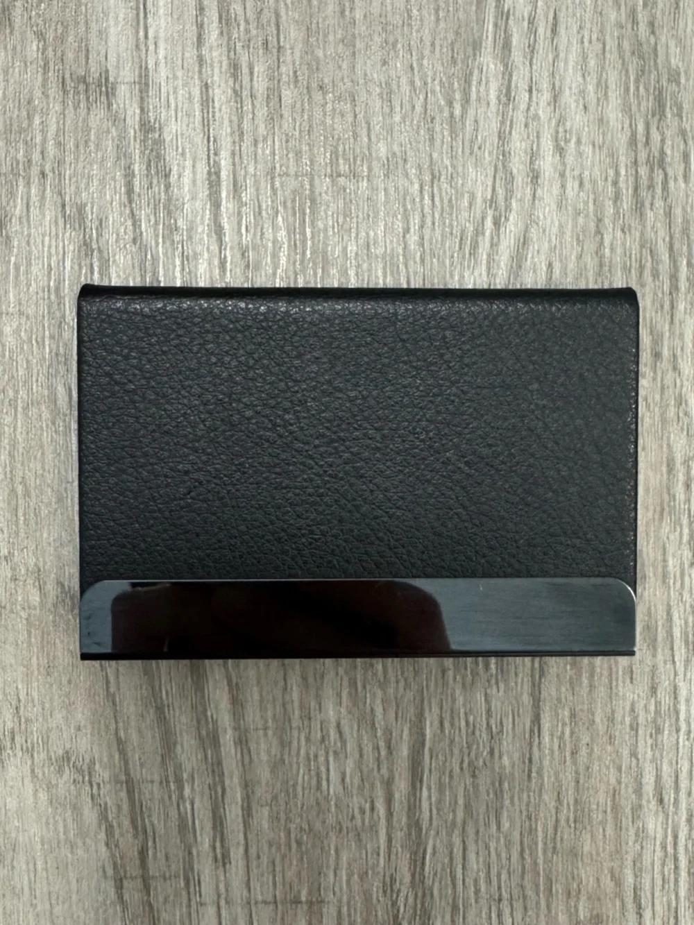 GUESS Black Leather Money Clip with Metal Bar